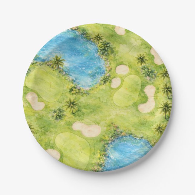 Golf Florida themed  Paper Plate (Front)