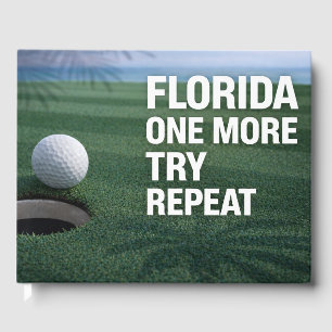 Golf Florida themed with ball on green Guest Book