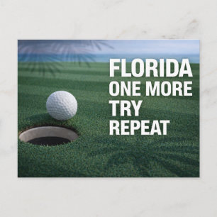 Golf Florida themed with ball on green Postcard