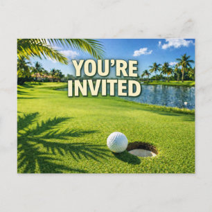 Golf Florida themed you are invited Postcard