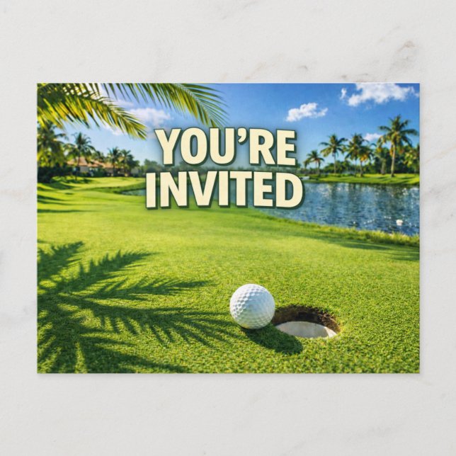 Golf Florida themed you are invited Postcard (Front)
