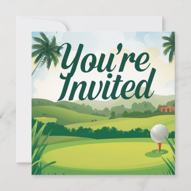 Golf Florida Themed “You’re Invited” invitation  (Front)