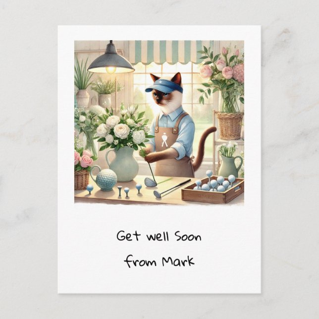 Golf Florist for  Cat Lovers  Postcard (Front)