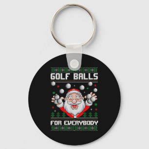 Golf For Everybody Santa Ugly Christmas Golfing Key Ring
