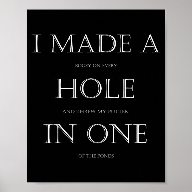Golf For Golfer Funny Golfing  Poster (Front)