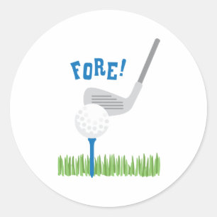 Golf Fore Classic Round Sticker