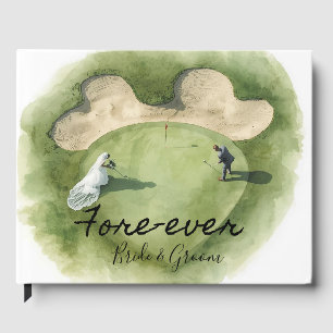 Golf Fore Ever with Bride and Groom Wedding  Guest Book