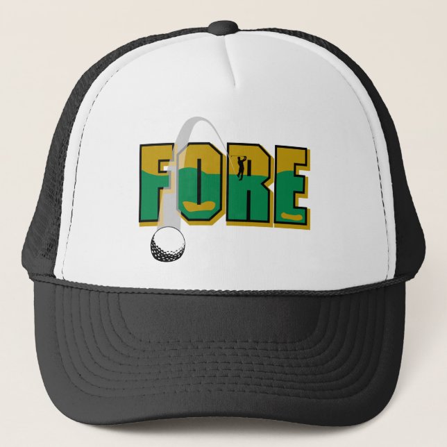 Golf Fore Trucker Hat (Front)