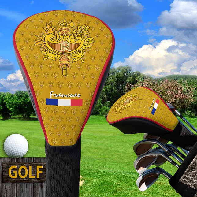 Golf France, golden Emblem, French Flag Golf Head Cover (Creator Uploaded)
