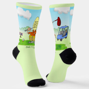 Golf Funny Cartoon Crew Socks