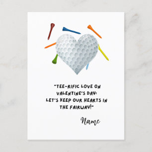 Golf Funny Quotes for Golfer Valentine's Day Holiday Postcard