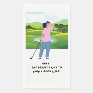 Golf funny saying about golfer napkin