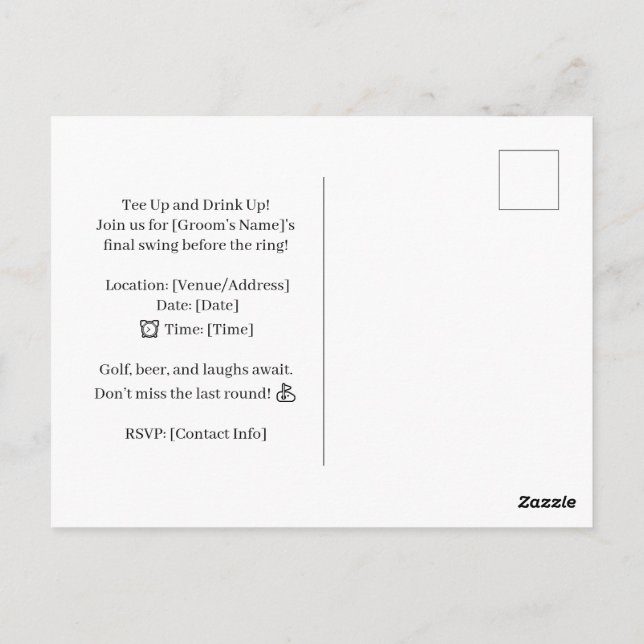 Golf Funny Saying for Bachelor Golfer  Postcard (Back)