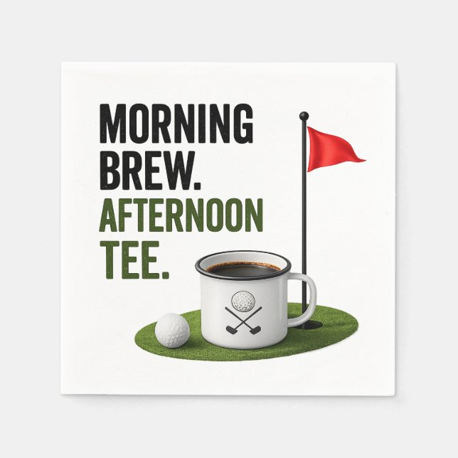 Golf funny saying for coffee lover napkin (Front)