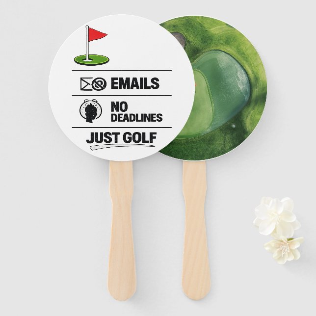 Golf Funny Saying Golfing  Retirement Hand Fan (Front and Back)