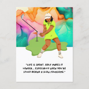 Golf funny saying quote for golfer greeting postcard