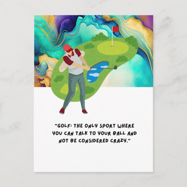 Golf funny saying  quote for golfer greeting postcard (Front)