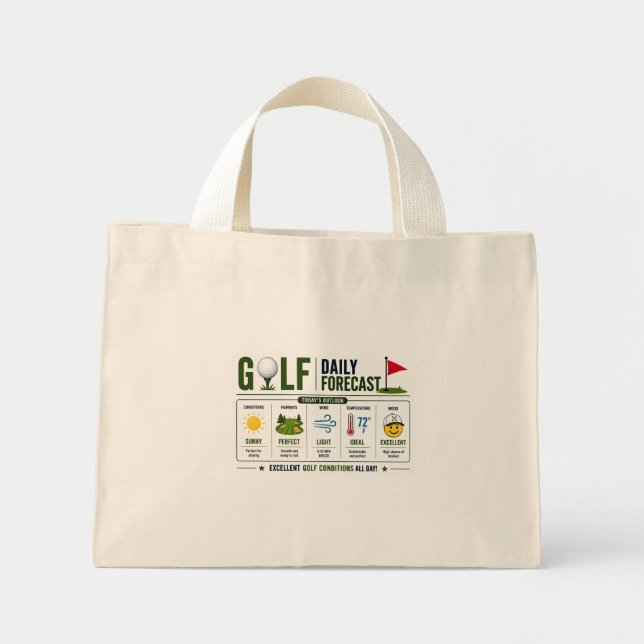 Golf Funny Saying weather forecast  Mini Tote Bag (Front)