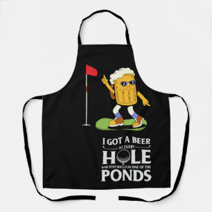 Golf Funny saying with Golfer and Beer Apron