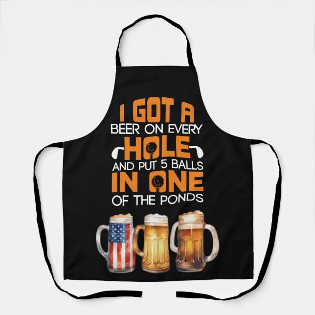 Golf Funny saying with Golfer and Beer Apron (Front)