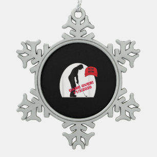 Golf Game is Over Funny Anti-Trump Snowflake Pewter Christmas Ornament