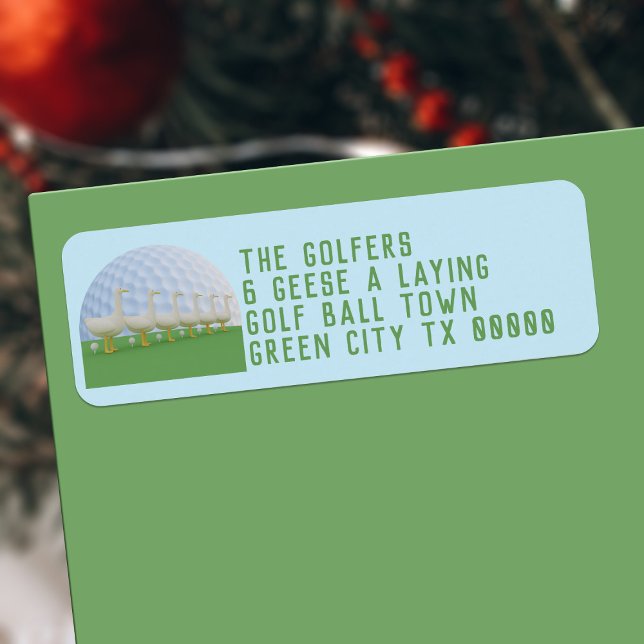 Golf Geese A Laying Return Address Labels (Fun and festive address labels for golfers. Just add your details)
