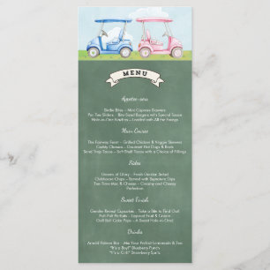 Golf Gender Reveal Menu
