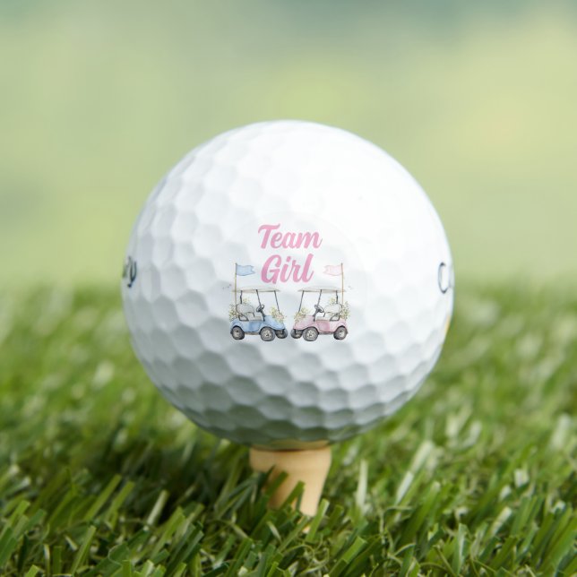 Golf Gender Reveal Team Girl Golf Balls (Insitu Tee)