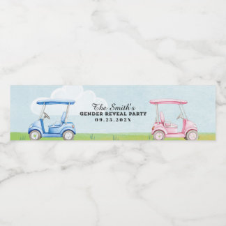 Golf Gender Reveal Water Bottle Label