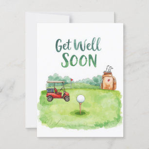 Golf Get Well Soon Card – Watercolor Golf Course 
