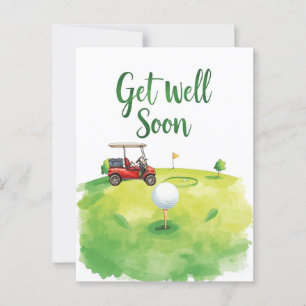Golf Get Well Soon Card – Watercolor Golf Course 