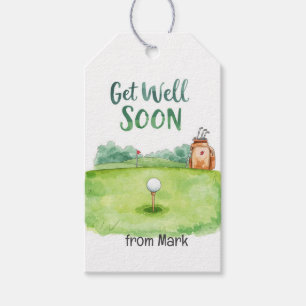 Golf Get Well Soon Card – Watercolor Golf Course Gift Tags