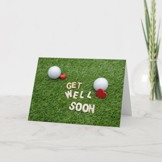 Golf Get well soon card with golf ball and tee (Front)