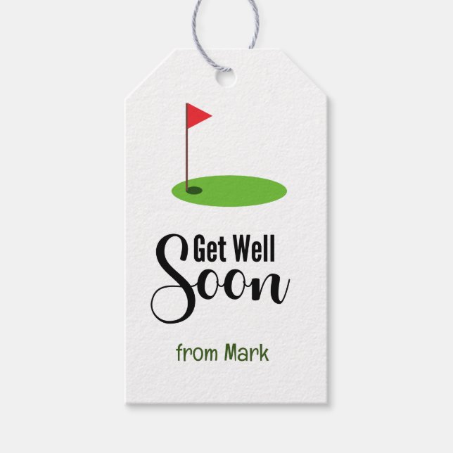 Golf get well soon  gift tags (Front)