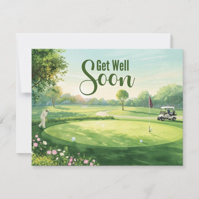 Golf Get well soon Golfer  Card (Front)