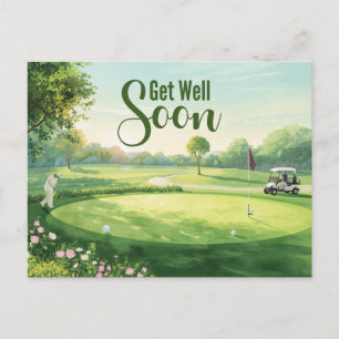 Golf Get well soon Golfer  Postcard