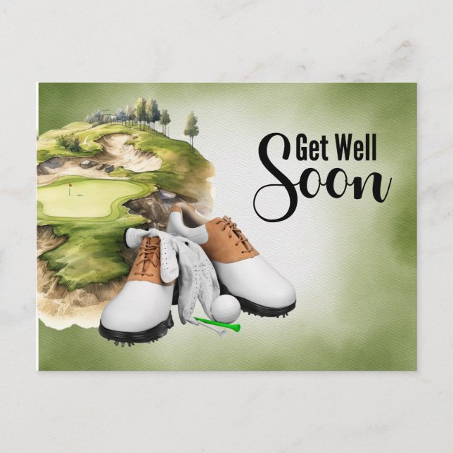 Golf Get well soon Golfer  Postcard (Front)