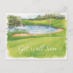 Golf Get Well soon on the golf course Postcard