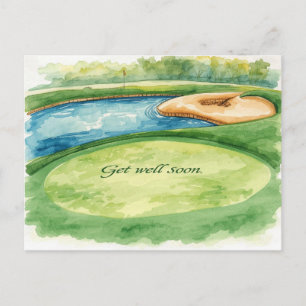 Golf Get Well soon on the golf course Postcard