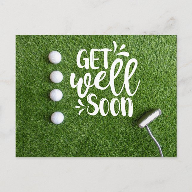 Golf Get well soon Postcard (Front)
