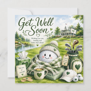 Golf Get Well Soon with golf ball on green