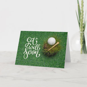 Golf Get well soon with golf ball on green  Card