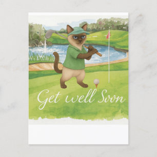 Golf Get well soon with golf course background  Postcard