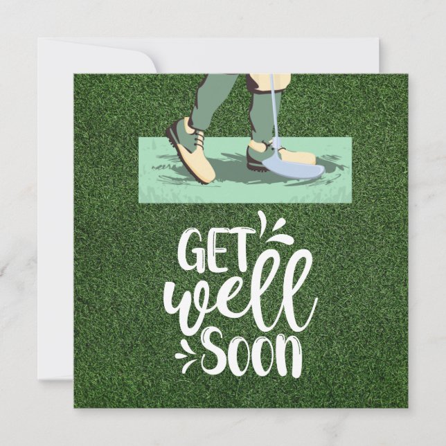 Golf Get well soon with golfer golfing on green Card (Front)