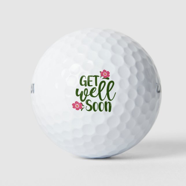 Golf Get well soon with pink flower Balls (Front)