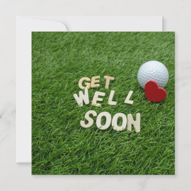 Golf Get well soon with text and ball on green (Front)