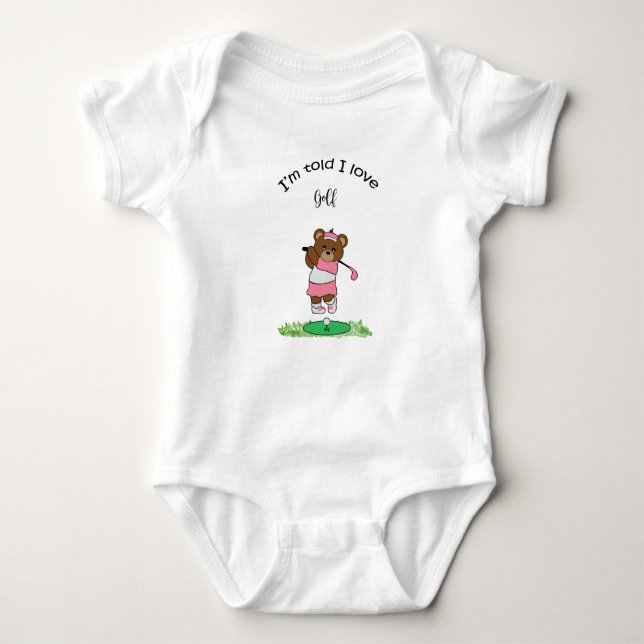 Golf Gift for Baby Shower Baby Girl Golfer   Baby Bodysuit (Front)