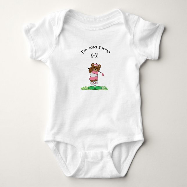 Golf Gift for Baby Shower Baby Girl Golfer   Bodysuit (Front)