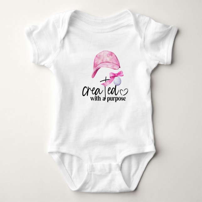 Golf Gift for Baby Shower Girl with golf ball  Baby Bodysuit (Front)