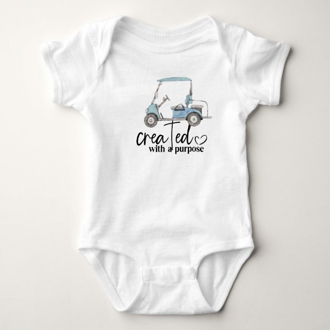 Golf Gift for Baby Shower Golfer Golf Cart  Baby B Bodysuit (Front)